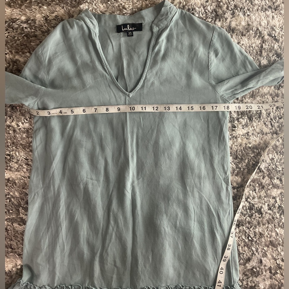Lulu's Light Blue Ruffled Hem Dress - Picture 6 of 9